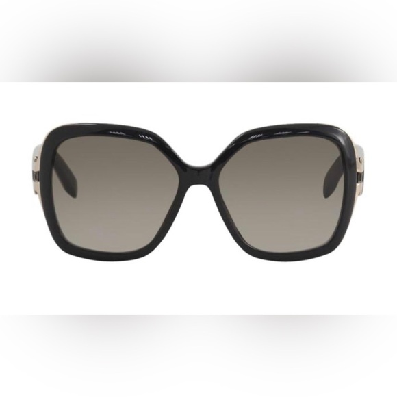 Salvatore Ferragamo Square Black Gold size 56-15 Black 
Frame gradient lenses